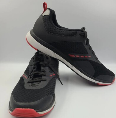 Abeo Mens Indy Athletic Shoes Black Red SAIM0026 Lace Up Low