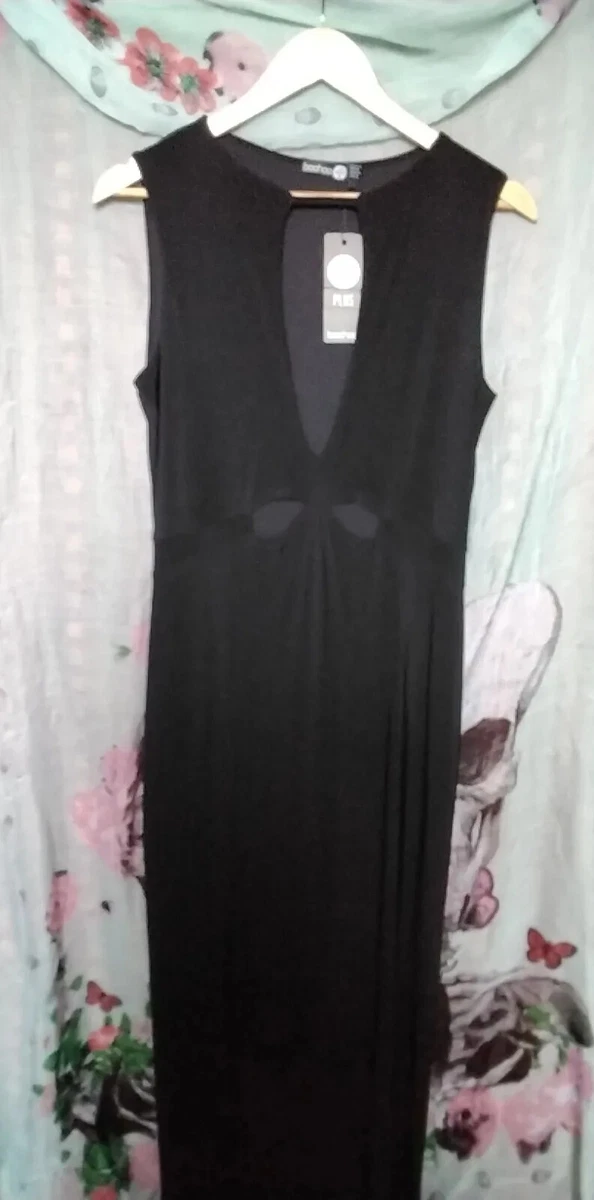 Long black top dress size 16