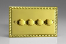 Varilight Georgian Roped Polished Brass XGW Light Switch Socket Dimmer Toggle