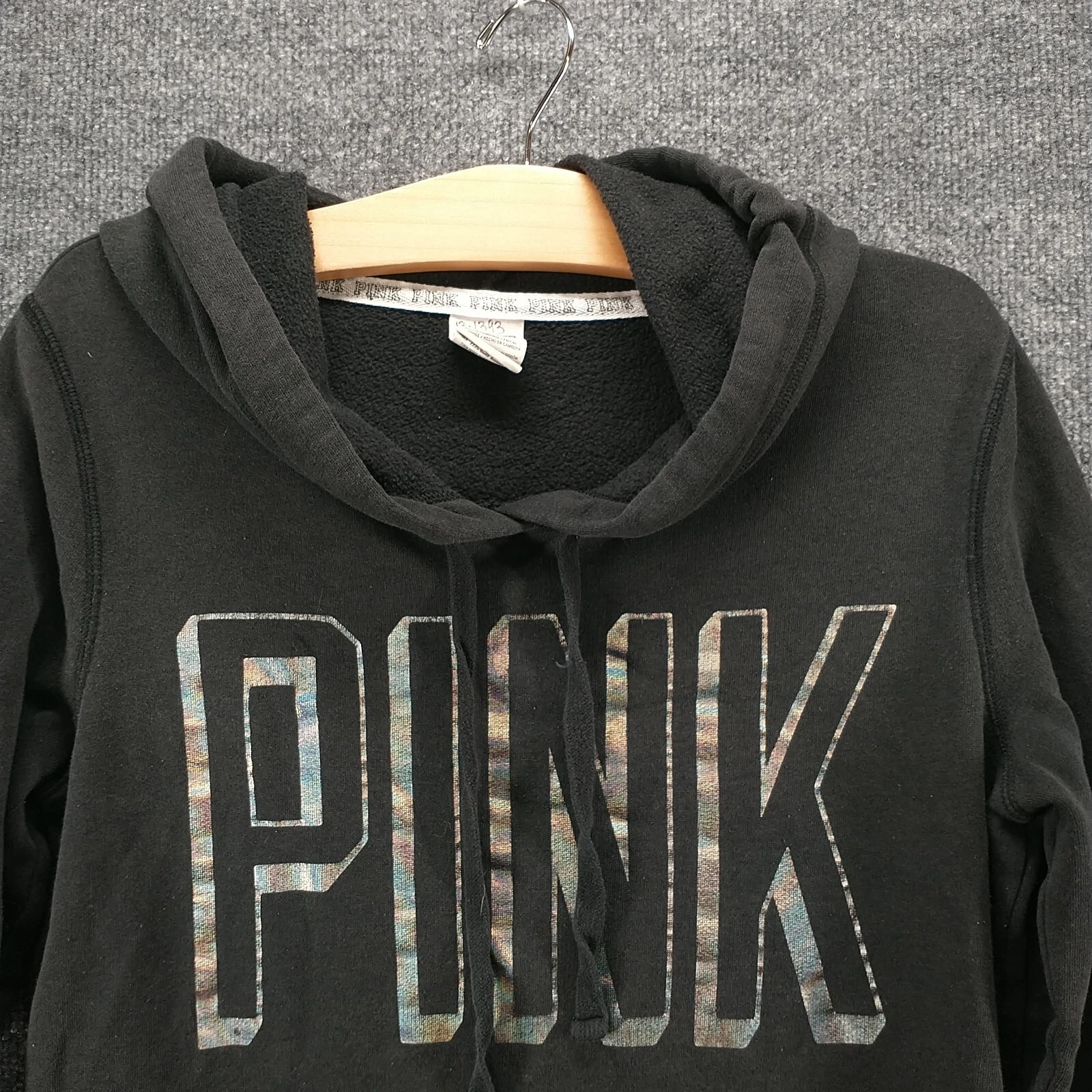 UNDERCOVER Cappuccio Victoria's Secret ROSA Donna Spell Out Nero Tasca Medium Canguro