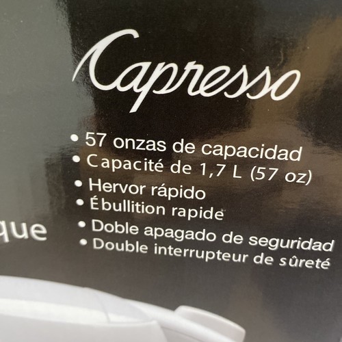 Capresso Electric Water Kettle | White 57oz Fast Boil NWB Double Safety - Picture 7 of 10