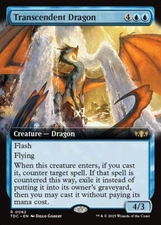 MTG Borderless Commander: Tarkir: Dragonstorm TDC Transcendent Dragon MINT