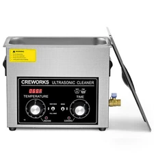 CREWORKS 6L Quiet Digital Ultrasonic Cleaner with 7 Oscillation Levels Heater