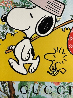 【DEATH NYC】SNOOPY+GUCCI DEATH NYC 45x32cm Ltd Ed Signed Graffiti Pop Art Print 