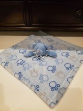 Babygear Blue Paw Print Bear Lovey Lovie Baby Security Blanket