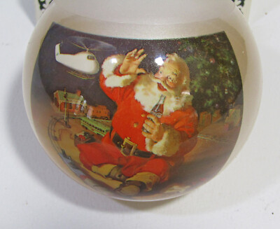 Keystone Specialties 1980s Santa with Coca Cola Coke Bottle Christmas Ornament