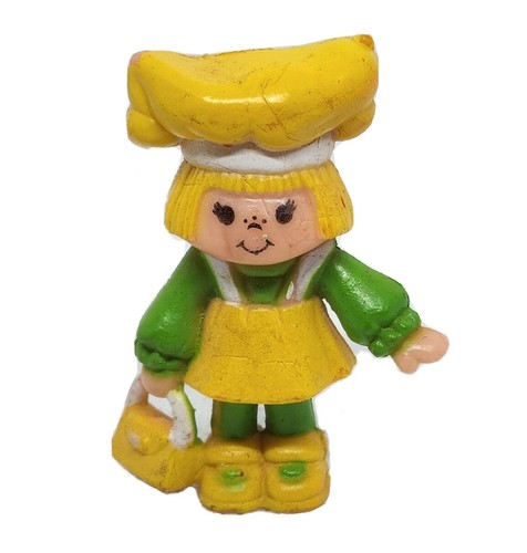 Cartera de vestir vintage Lanard Jelly Bean muñeca Lucy amarillo limón 1981 PVC 2" de alto - Imagen 1 de 8