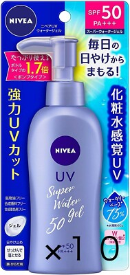lot of 10 NIVEA UV Super Water Gel 140g Sunscreen Pump SPF50 PA+++ 10 lot