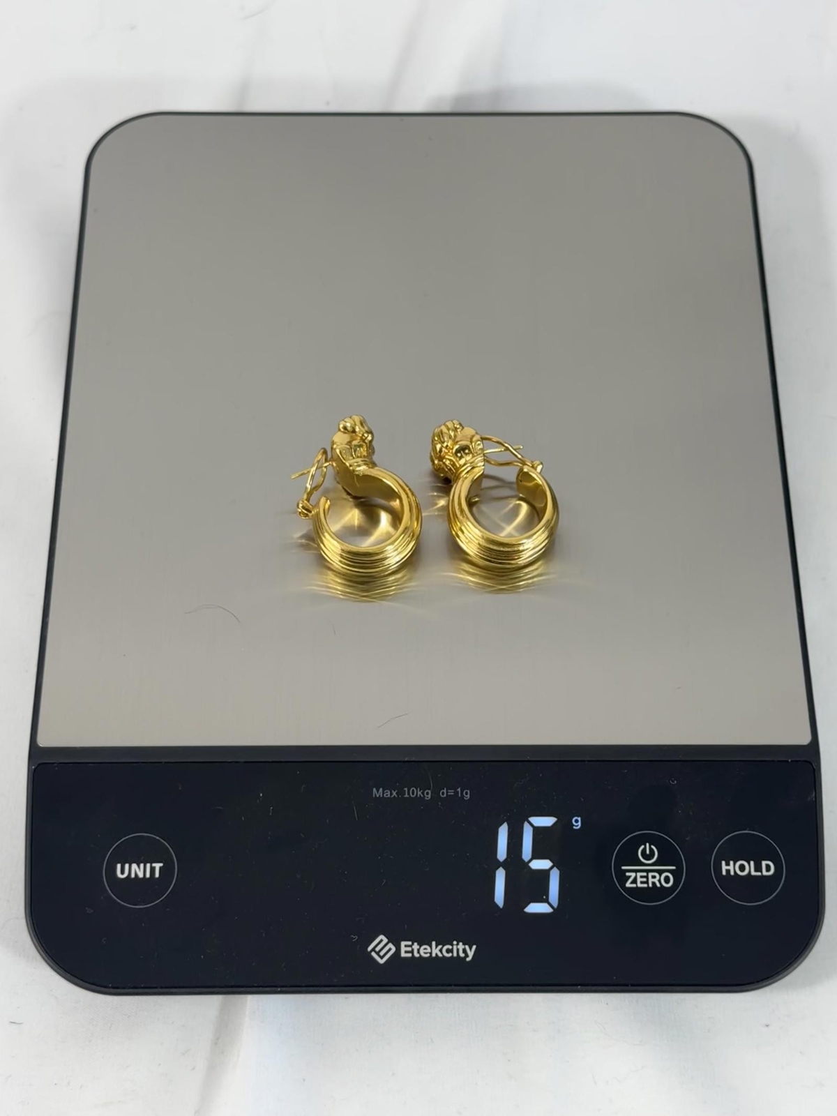 Vasari - Vintage Solid Gold Statement Earrings - image 7