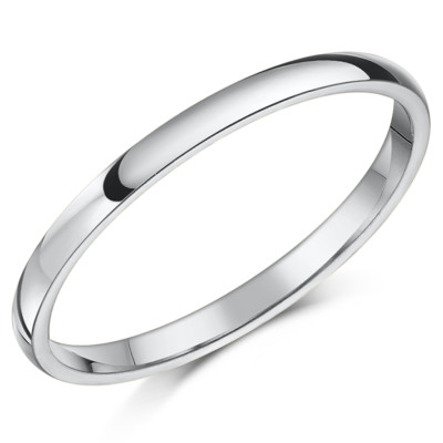 Ring 9 kt Weißgold Hofform Ehering Band R-Z