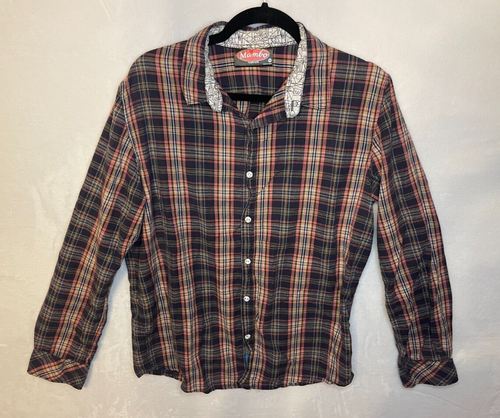 Chemise Western Mambo Australia - Taille M, Carreaux Bleus, Boutons Pressions - Occasion TB