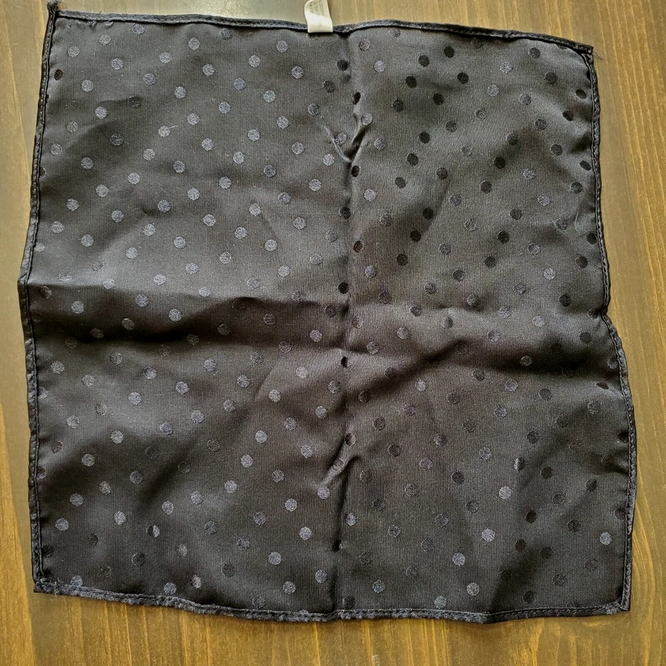 男式口袋方形黑色提花圆点几何经典中世纪复古 9.5 — 第 3/4 张图片
