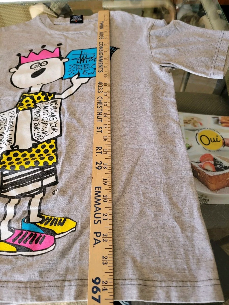 Vintage Y2k Stussy Newspaper Boy T-SHIRT Size Small | eBay