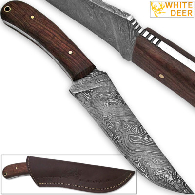 White Deer winkler Executive Twist Pattern Damascus  Full Tang Walnut Handle 