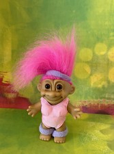 Russ Aerobics Exercise 5" Troll Doll - Original Sticker - Pink Hair