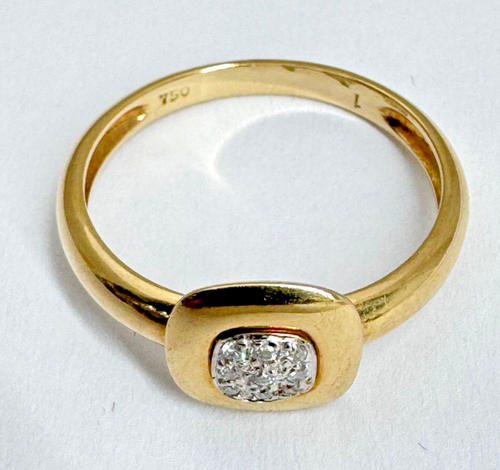 Vintage 18K Yellow Gold Diamond Cluster Ring β Size 6.75 β Fast Shipping - Picture 12 of 20