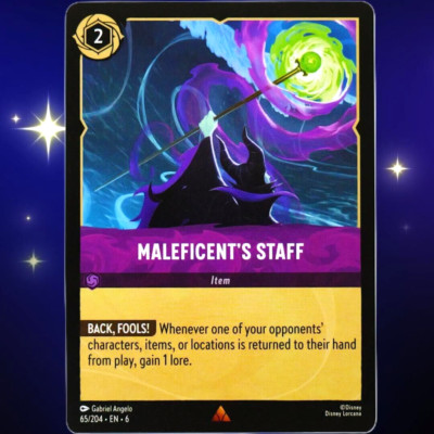 Maleficent's Staff - Rare - Disney Lorcana TCG Azurite Sea #65/204