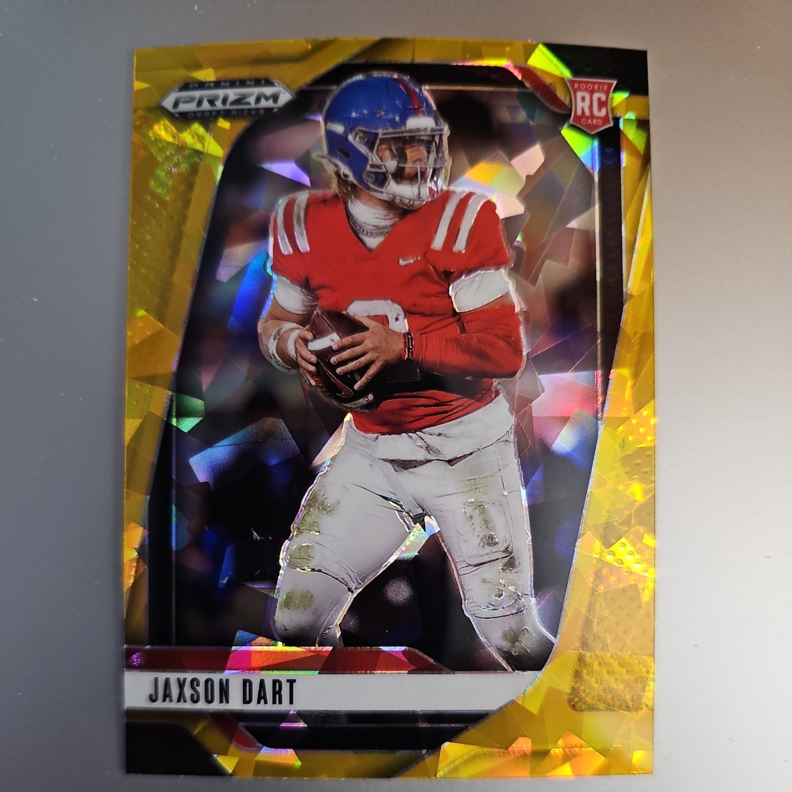 2025 Panini Prizm Draft Picks Jaxson Dart Gold Ice RC #90