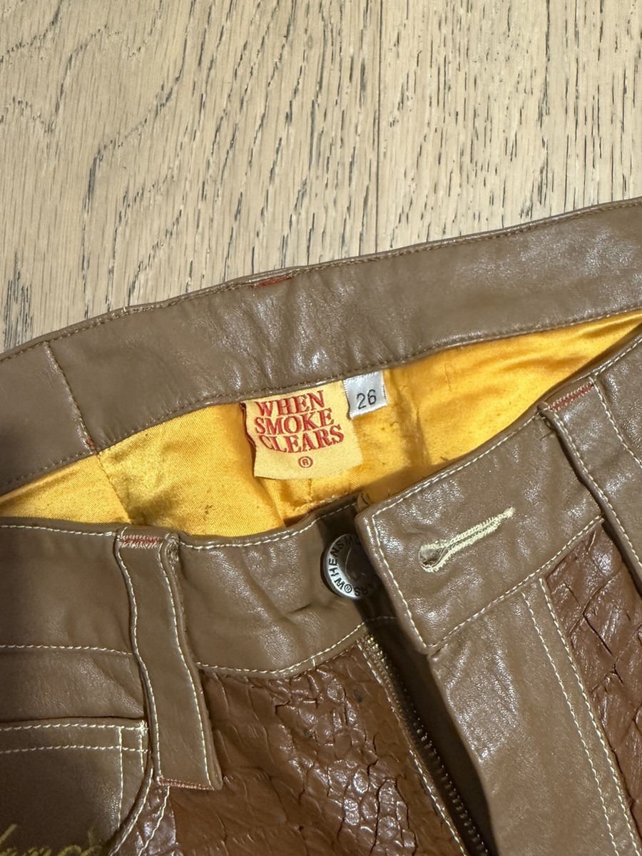 When Smoke Clears Leather Pant Tan Size 26 View 3