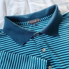 Peter Millar Summer Comfort Polo Shirt Mens Size XL Striped Golf Performance