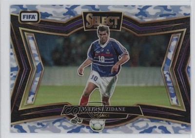 2024 Panini Select FIFA Field Level Winter Camo Prizm 10/30 Zinedine Zidane 1e41