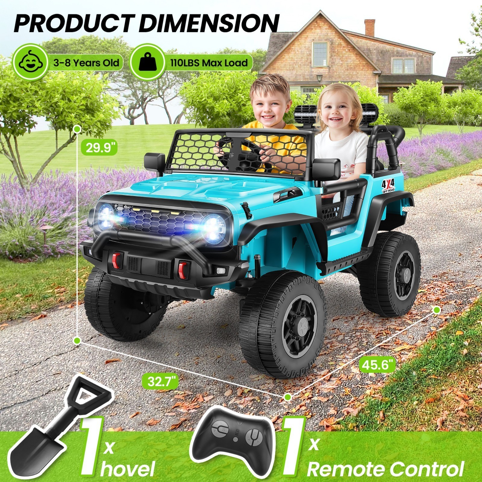 24V Ride on Car 2 Seater Electric Truck 4WD/2WD 4x100W Power Electric SUV Gifts