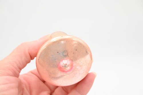Vntg Ornament Glass Ombre Variegated Gold & Pink Bell Shape Shiny Brite Box #156 - Picture 5 of 7