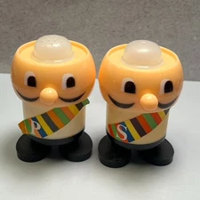 Vintage Fun Novelty Salt & Pepper Shakers Hard Plastic Kids table Fun Colors