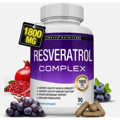 Toplux Resveratrol Complex,1800mg Natural Antioxidant,Cellular Health
