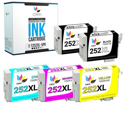 5PK CMYi Replacement 252XL Combo Pack Ink for Epson Workforce WF-7710DWF WF-7720