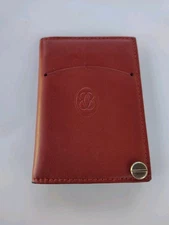 Buxton Leather  Fan Card Case 10  Plastic Wallet Inserts  Holds 20 Cards, RED