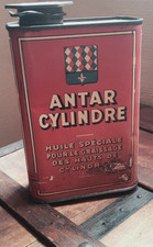 Ancien Bidon d'huile vide 1 litres  Antar huile Cylindre