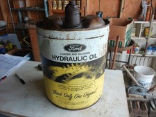 Vintage 1971 5 Gallon Oil Can Ford Yellow Lot 26-15-22-b