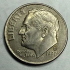 1997 D Roosevelt Dime Off Center Strike