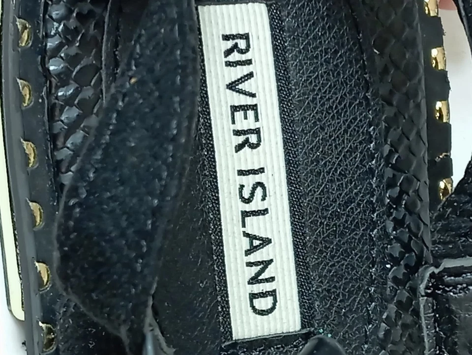 RIVER ISLAND Sandales confort Dames Sandales T EU 39 noir-doré style décontracté - Photo 4/4