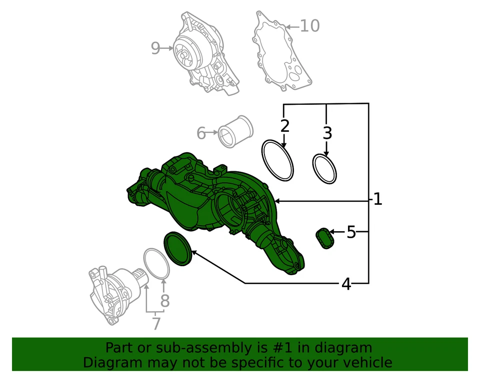 Carcasa bomba agua original Audi 0P2-121-406-B Foto 2 de 2