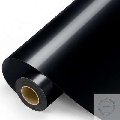 Black Permanent Vinyl Glossy Black Adhesive Vinyl Roll for All Cutting Machine,