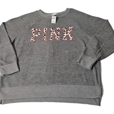 Victoria's Secret Pink Campus Top Shirt Sweater Sweatshirt Light S NWT $50 MSRP