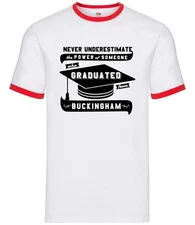 Buckingham Graduate - Mens Ringer - Student Uni University Love Grad Of