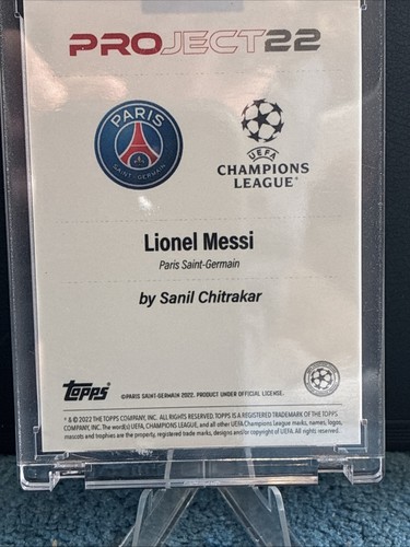 Tarjeta artística 2022 Topps Project 22 Lionel Messi 'The King' SSP - Imagen 2 de 2