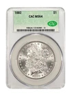 1882 CACG MORGAN SILVER DOLLAR MS 64 CAC