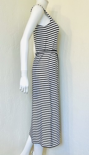 NWOT Vineyard Vines Stripe Knit Tie Waist V-Neck Side Slit Midi Dress Size XXS - Picture 4 of 17