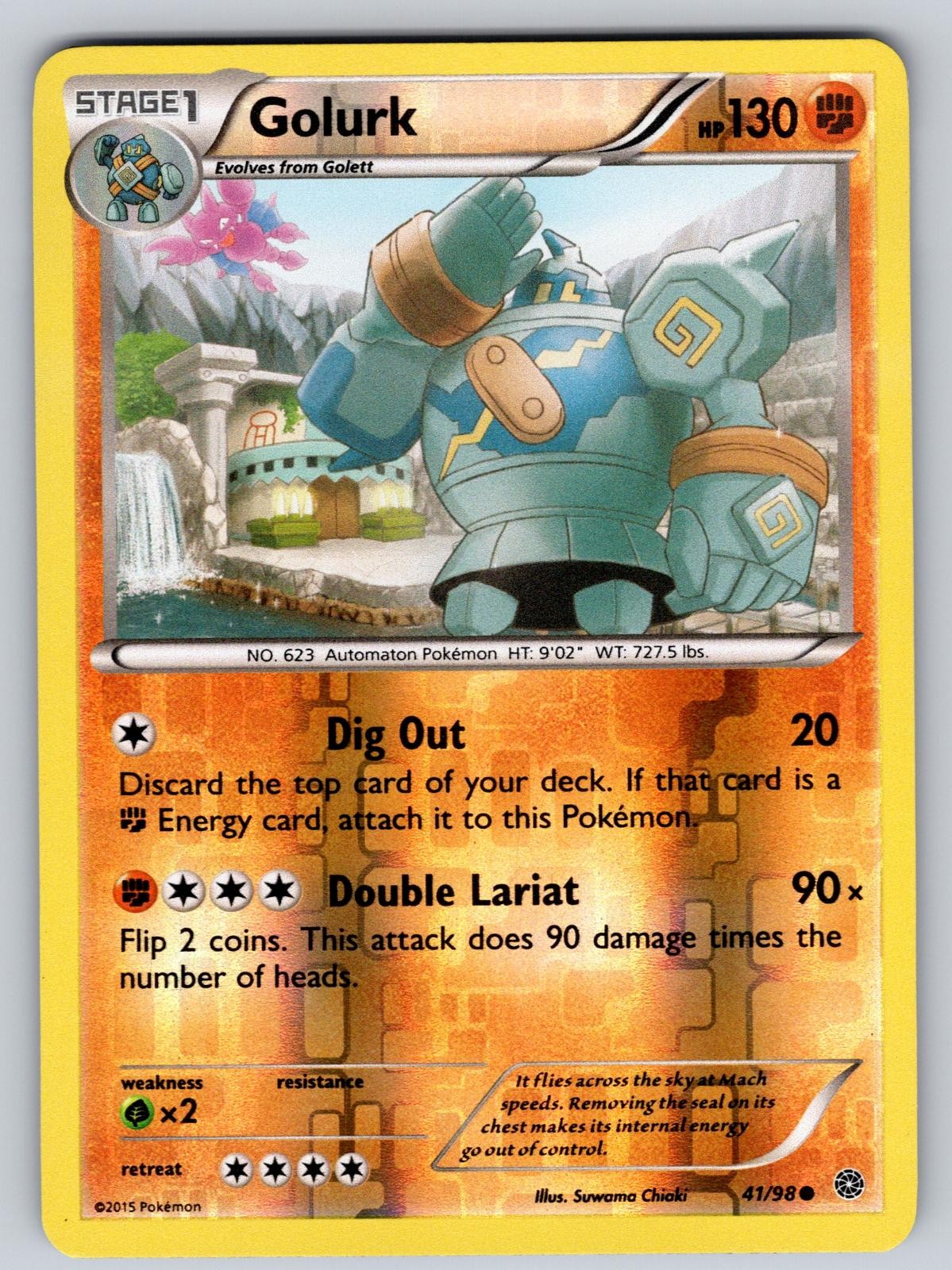 Golurk 41/98 Reverse Holo Common Ancient Origins Pokemon Near Mint