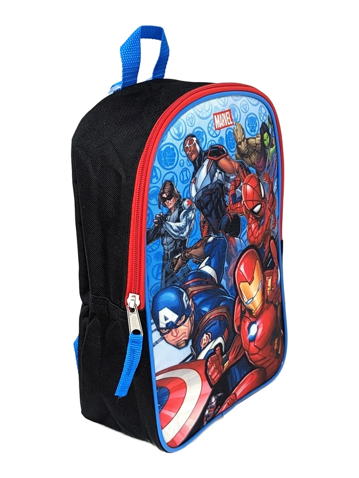 Mochila Marvel Avengers Iron Man Capitán América Negra Azul Foto 3 de 4