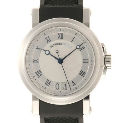 Breguet 5817ST/12/5V8 Marine II Large Date Silver dial SS/rubber mens【472】