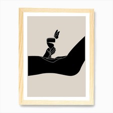 Woman Holding A Wine Glass Art Prin Framed Wall Art Poster Canvas Print Picture