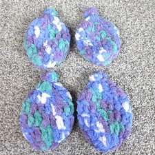 Set of 4 Reusable Water Balloons Purple Blue Green White Kids Summer Fun Toy