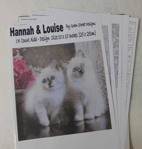Gwen St Designs Cross Stitch Pattern Hannah and Louise Kittens X Stitch - Picture 4 of 4