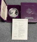 1987-S PROOF U.S. American Silver Eagle Dollar w/ Box COA, 1 oz .999 $1 Coin PF