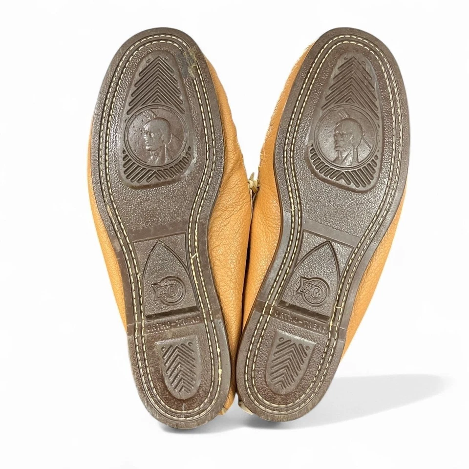 Mocasines de cuero tostado vintage para hombre talla 10 forrados sherpa Foto 4 de 4